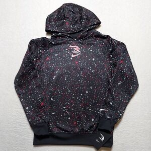 Nike 3BRAND Hoodie Boys Medium Black Paint Splatter Russell Wilson 9Q1297-023